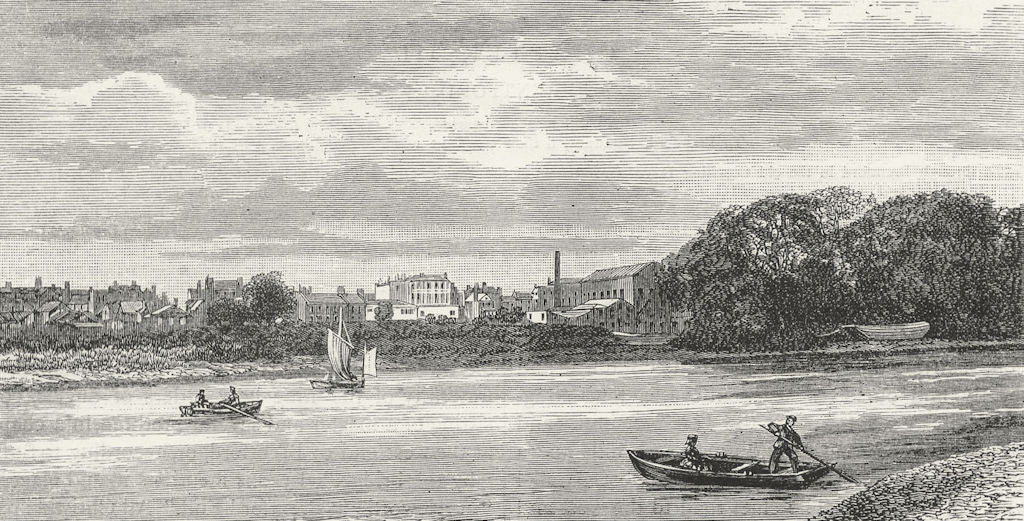 BRENTFORD. Brentford, from the river 1888 old antique vintage print picture
